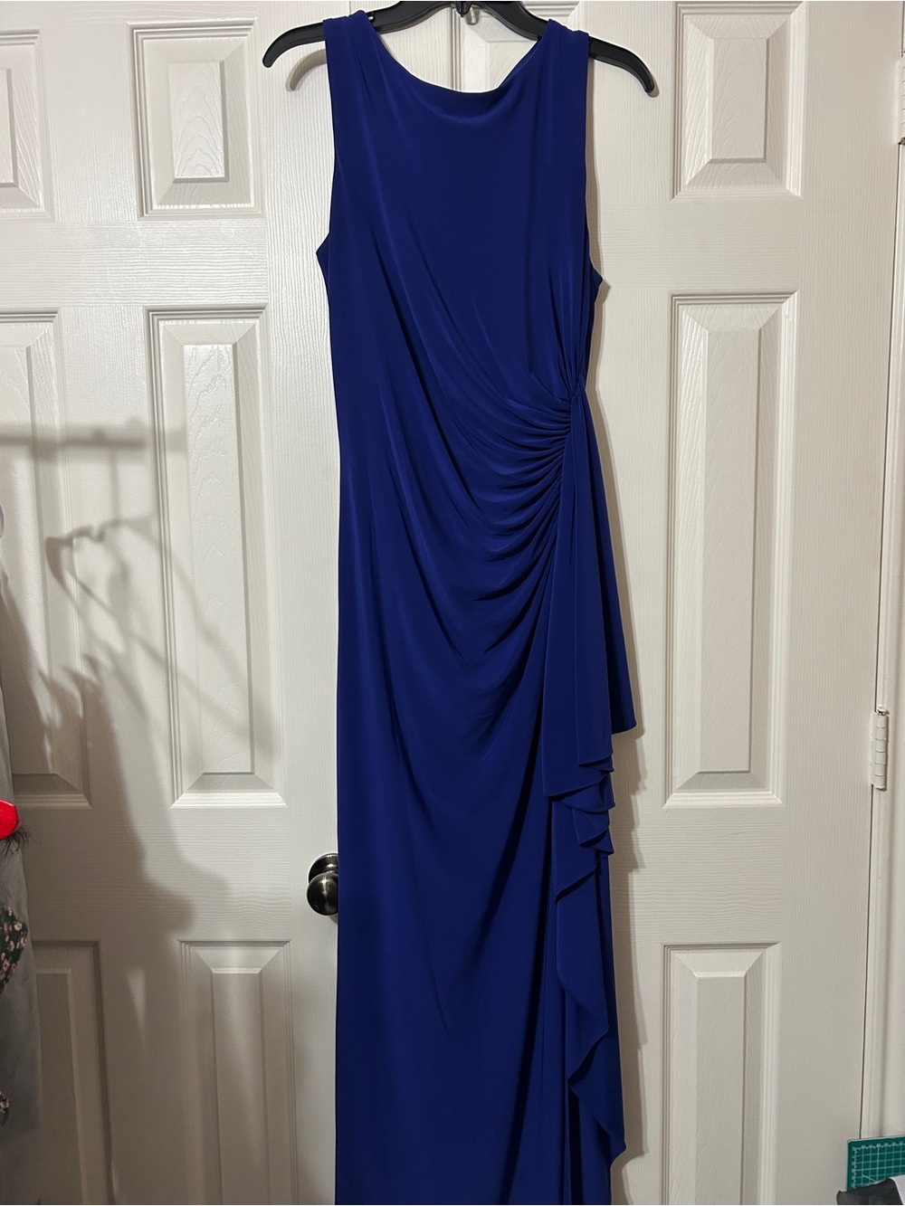 Vince Camuto Cobalt Blue Sleeveless Ruched Maxi Dress - Picture 1 of 4